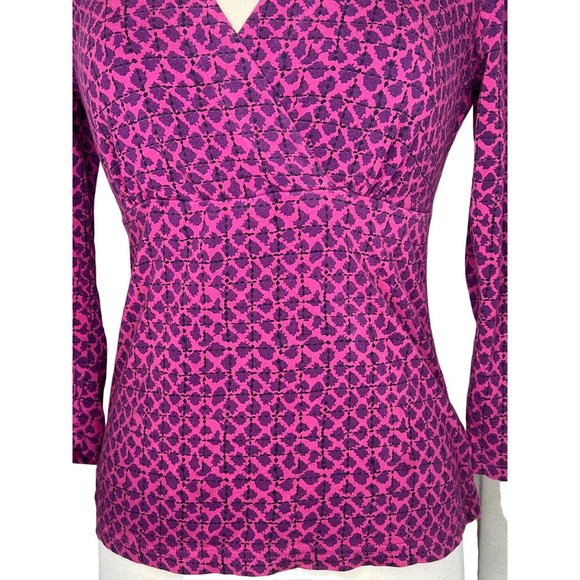 Charter club women’s top small V-neck wrap chest long sleeve gathered chest stre - Picture 3 of 12